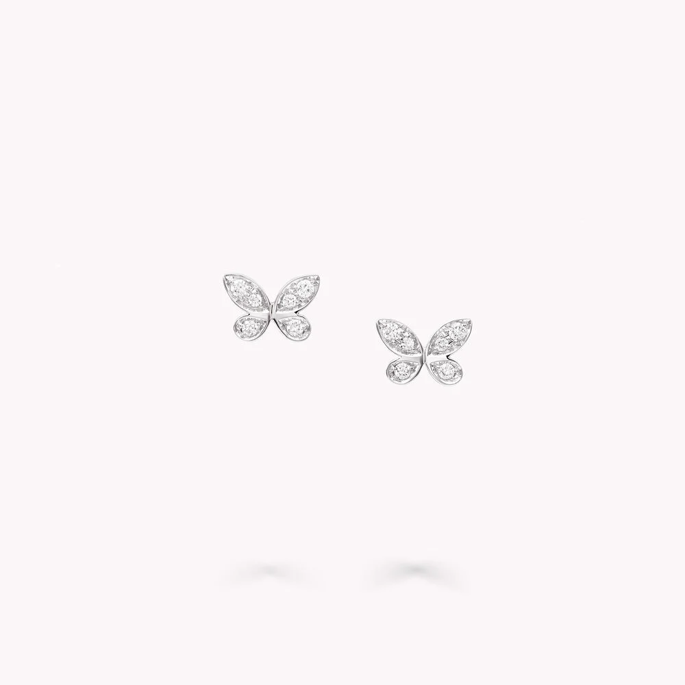 Pavé Butterfly Diamond Petite Stud Earrings